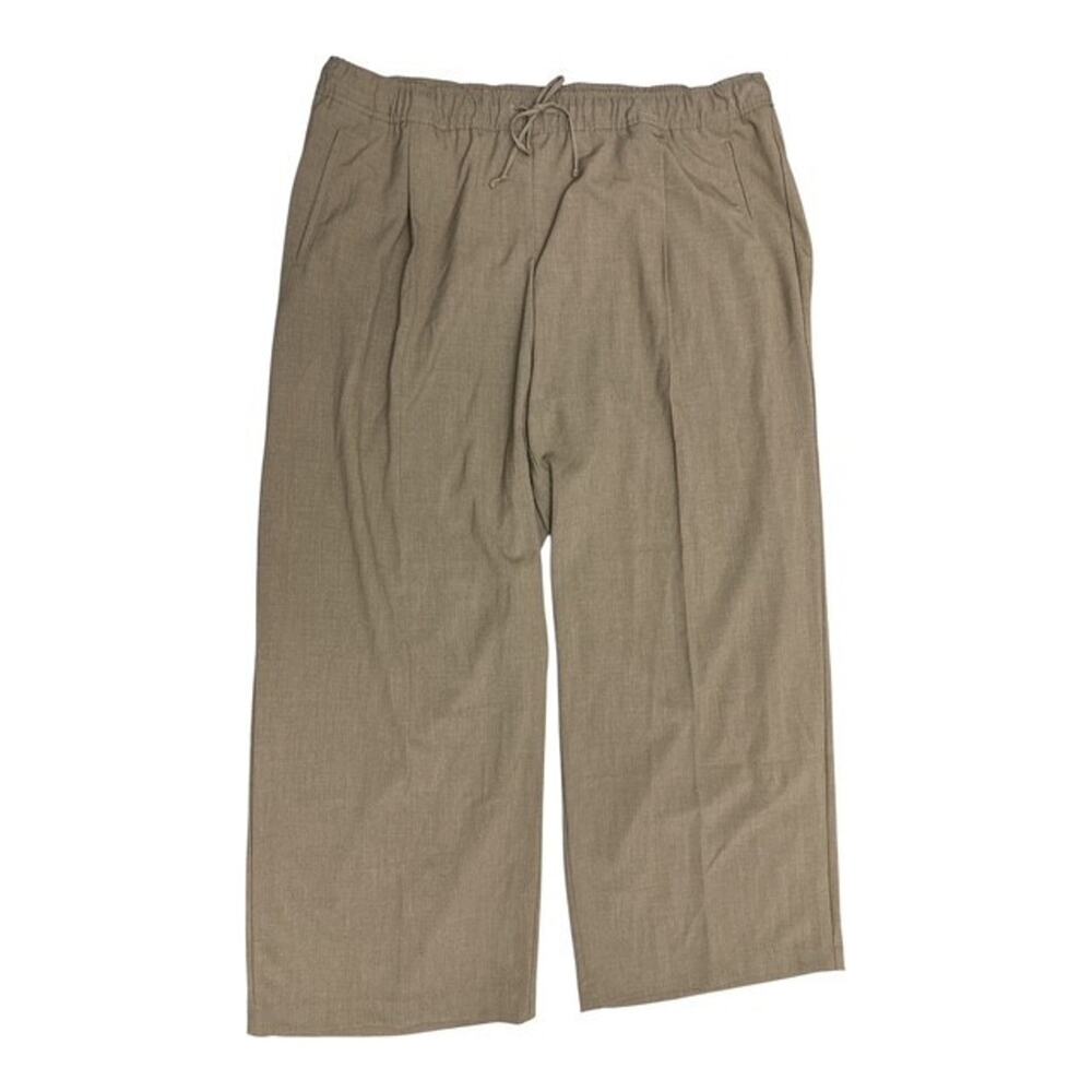Old Navy Women 2X Pants Billie Wide Leg Brown Relaxed Stretch Waist 30" Inseam
